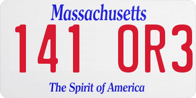 MA license plate 141OR3