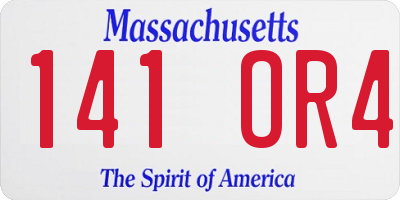 MA license plate 141OR4