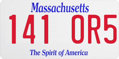 MA license plate 141OR5