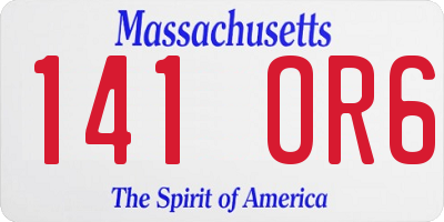MA license plate 141OR6