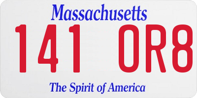 MA license plate 141OR8