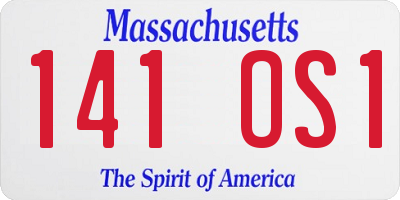 MA license plate 141OS1