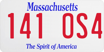 MA license plate 141OS4