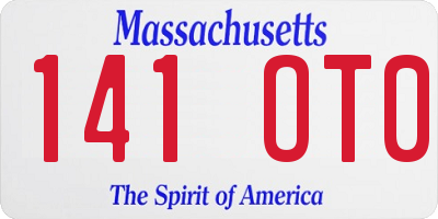 MA license plate 141OT0
