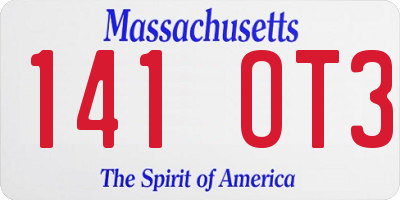 MA license plate 141OT3