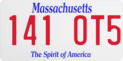 MA license plate 141OT5