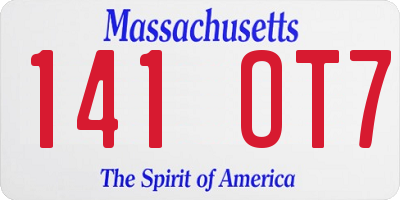 MA license plate 141OT7