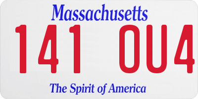 MA license plate 141OU4