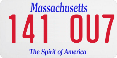 MA license plate 141OU7