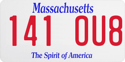 MA license plate 141OU8