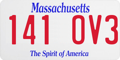 MA license plate 141OV3