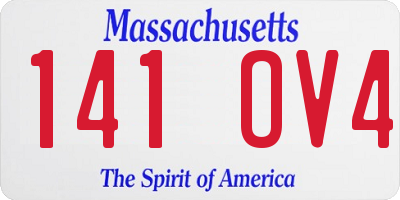 MA license plate 141OV4