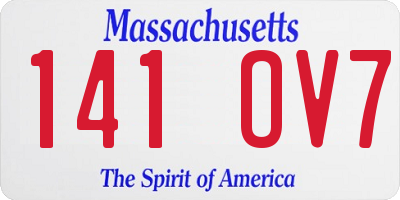 MA license plate 141OV7