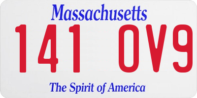 MA license plate 141OV9