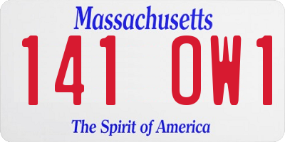 MA license plate 141OW1