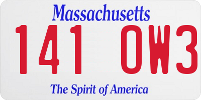 MA license plate 141OW3