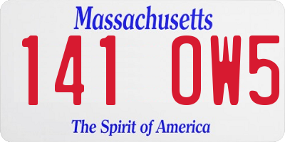 MA license plate 141OW5