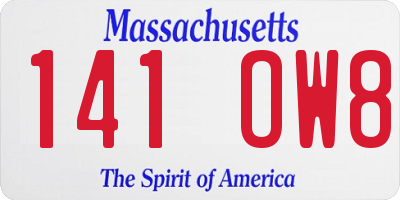 MA license plate 141OW8