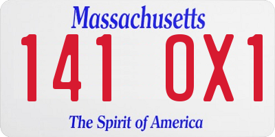 MA license plate 141OX1