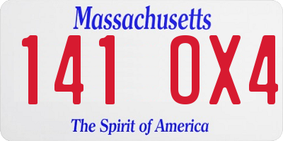 MA license plate 141OX4