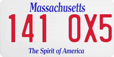 MA license plate 141OX5