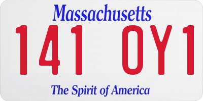 MA license plate 141OY1