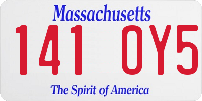 MA license plate 141OY5
