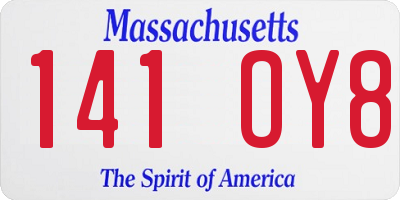 MA license plate 141OY8