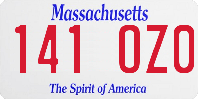 MA license plate 141OZ0