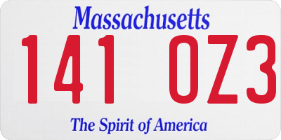 MA license plate 141OZ3