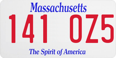 MA license plate 141OZ5
