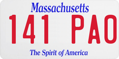 MA license plate 141PA0