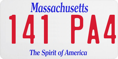 MA license plate 141PA4