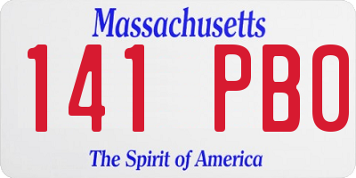 MA license plate 141PB0