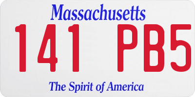 MA license plate 141PB5