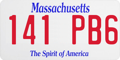 MA license plate 141PB6