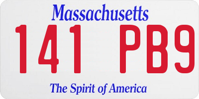 MA license plate 141PB9