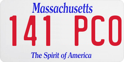MA license plate 141PC0