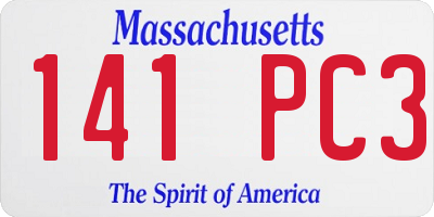 MA license plate 141PC3