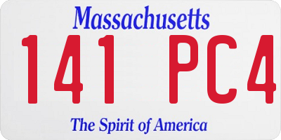 MA license plate 141PC4