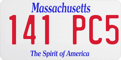 MA license plate 141PC5