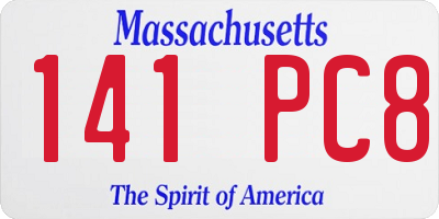 MA license plate 141PC8