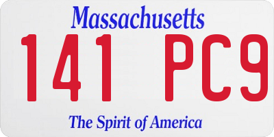 MA license plate 141PC9