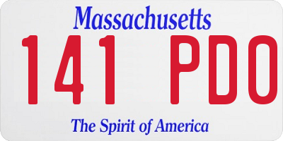 MA license plate 141PD0