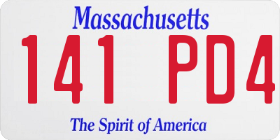 MA license plate 141PD4