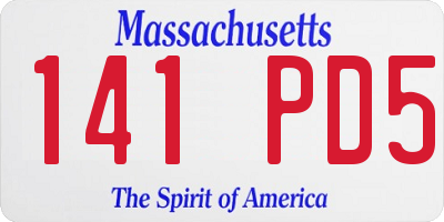 MA license plate 141PD5