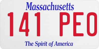 MA license plate 141PE0
