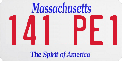 MA license plate 141PE1
