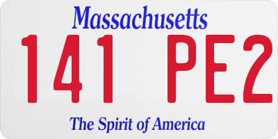 MA license plate 141PE2