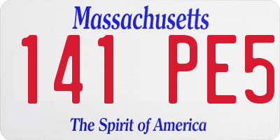 MA license plate 141PE5